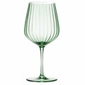 Calice da vino 500 ml in vetro verde con scanalature stile elegante
