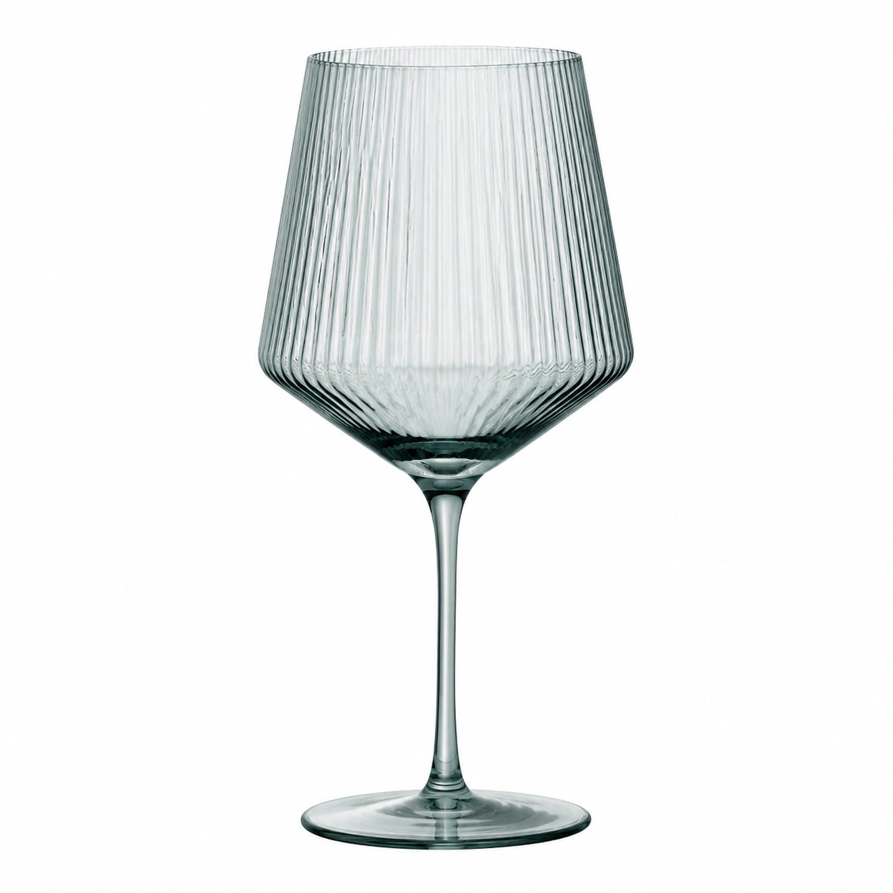 Calice da vino 550 ml alto 23 cm in vetro trasparente - design a coste