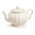 Teiera in ceramica 800 ml bianco avorio 15 x 16 cm - corpo rotondo con coperchio