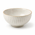 Ciotola in ceramica 20 cm bianco avorio - stile scanalato per servire