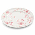 Piatto piano 26 cm in porcellana bianca e rosa con motivo floreale