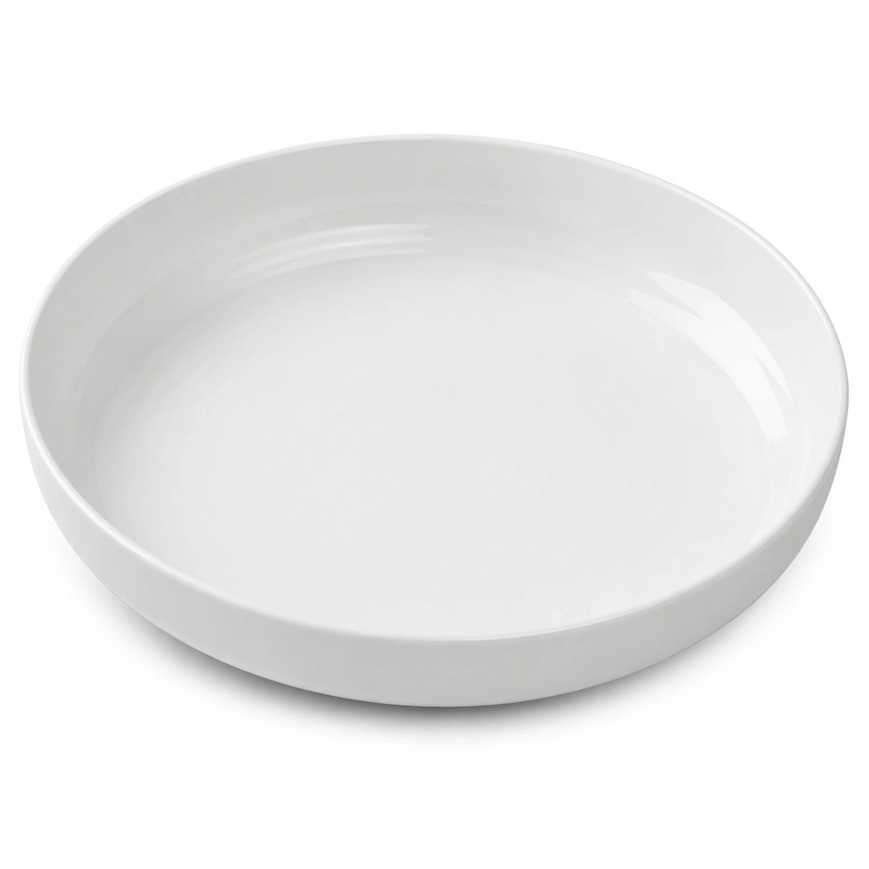 Piatto fondo rotondo 26 cm in ceramica bianca lucida per tavola