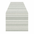 Runner da tavola 50 x 180 cm in tessuto grigio e bianco a righe geometriche