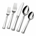 Set posate 5 pezzi 14-23 cm in acciaio inox argento stile classico