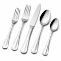 Set posate 5 pezzi in acciaio inox argento lucidato - stile classico per tavola