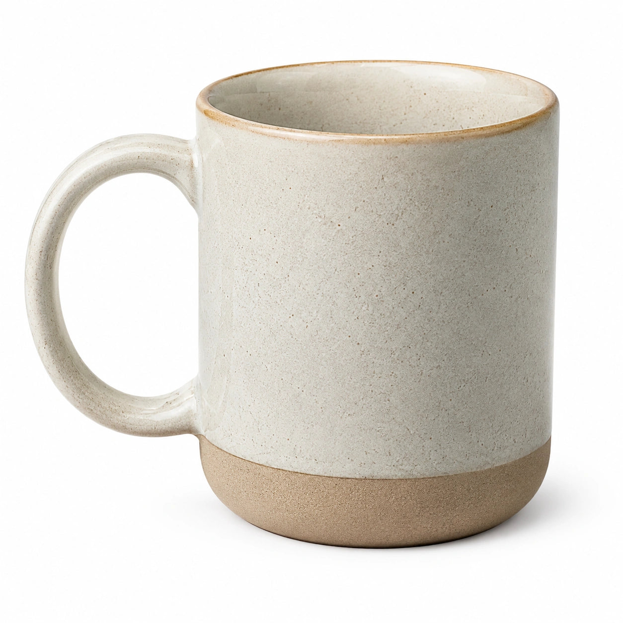 Tazza in ceramica 350 ml beige stile rustico con manico