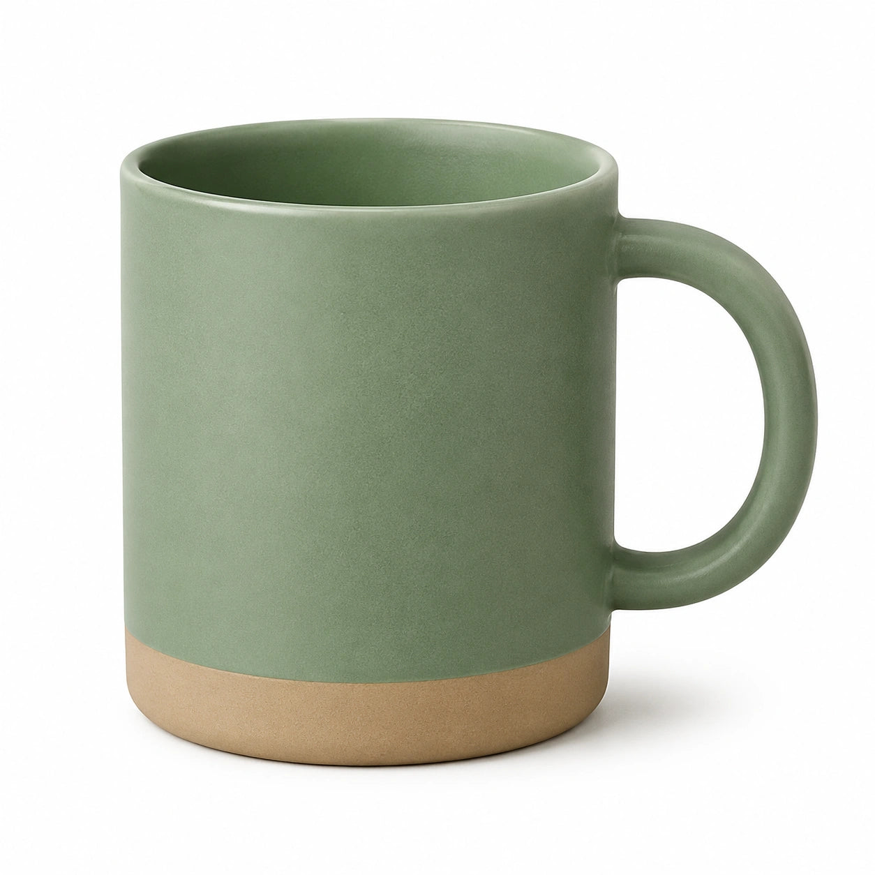 Tazza in ceramica 350 ml verde con manico stile minimalista
