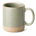 Tazza in ceramica 350 ml verde salvia e beige con manico stile rustico